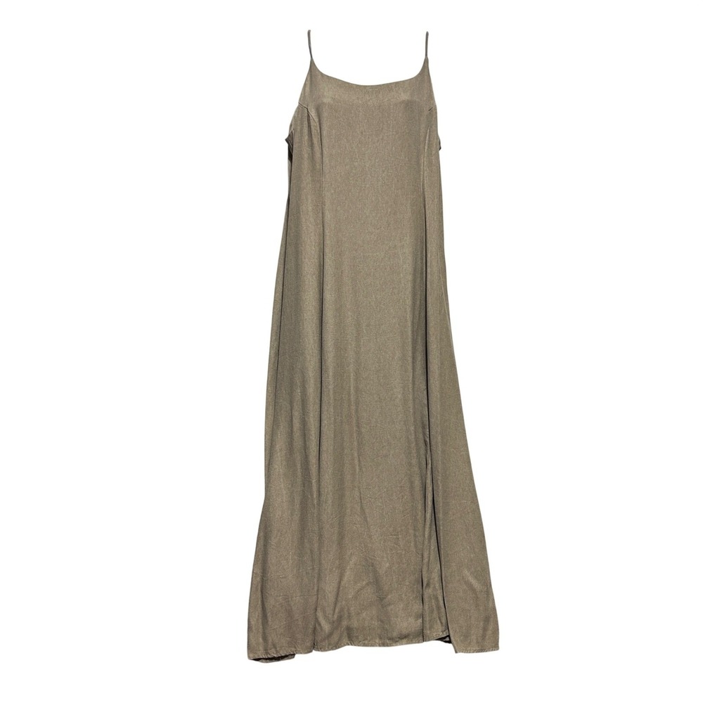 Vintage Allison-Che 90s‎ Maxi Dress 16 Beige Lagenlook Minimalist Coastal Resort